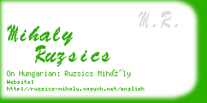 mihaly ruzsics business card